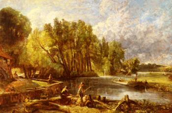 John Constable : The Young Waltonians, Stratford Mill